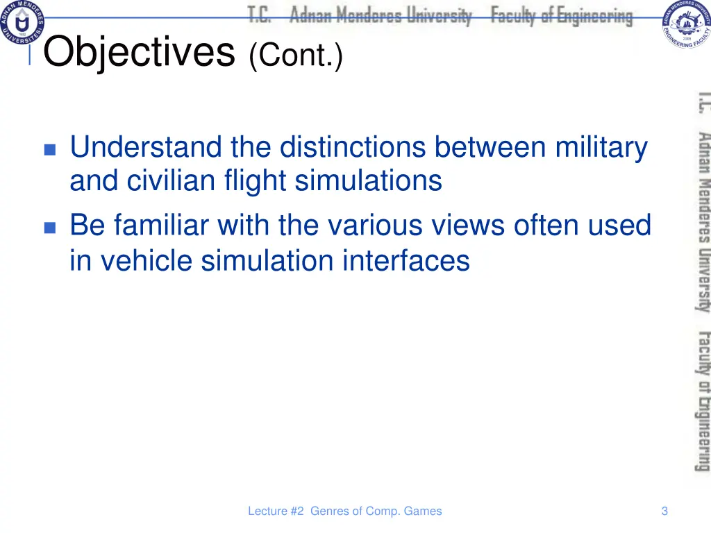 objectives cont