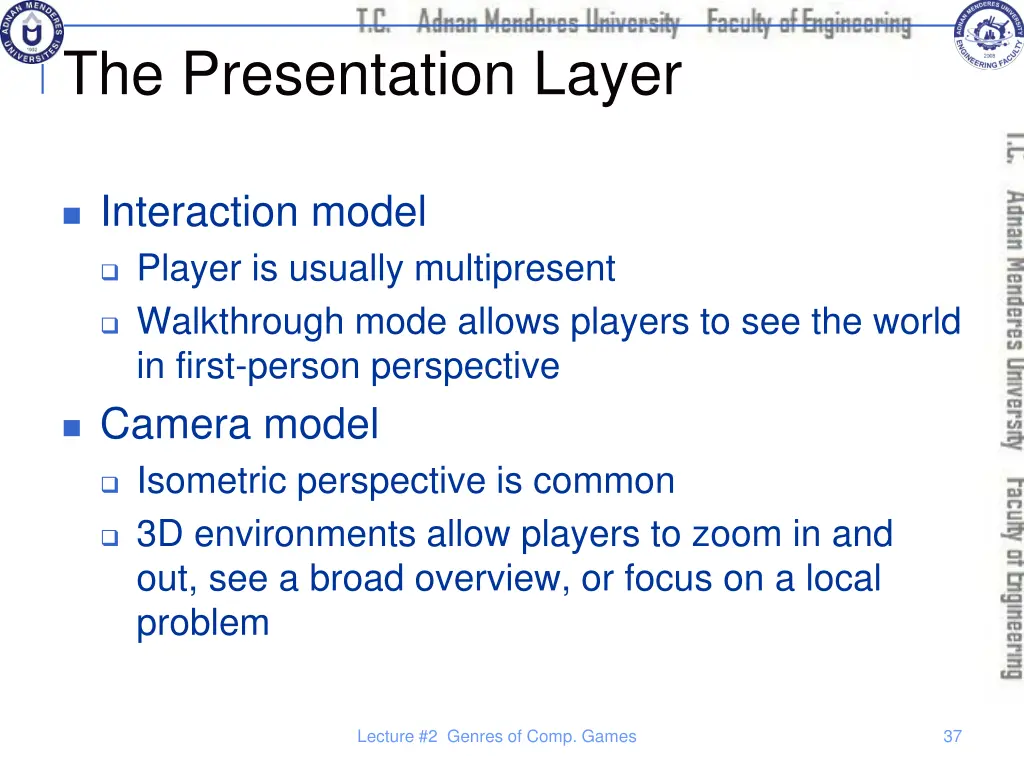 the presentation layer 1