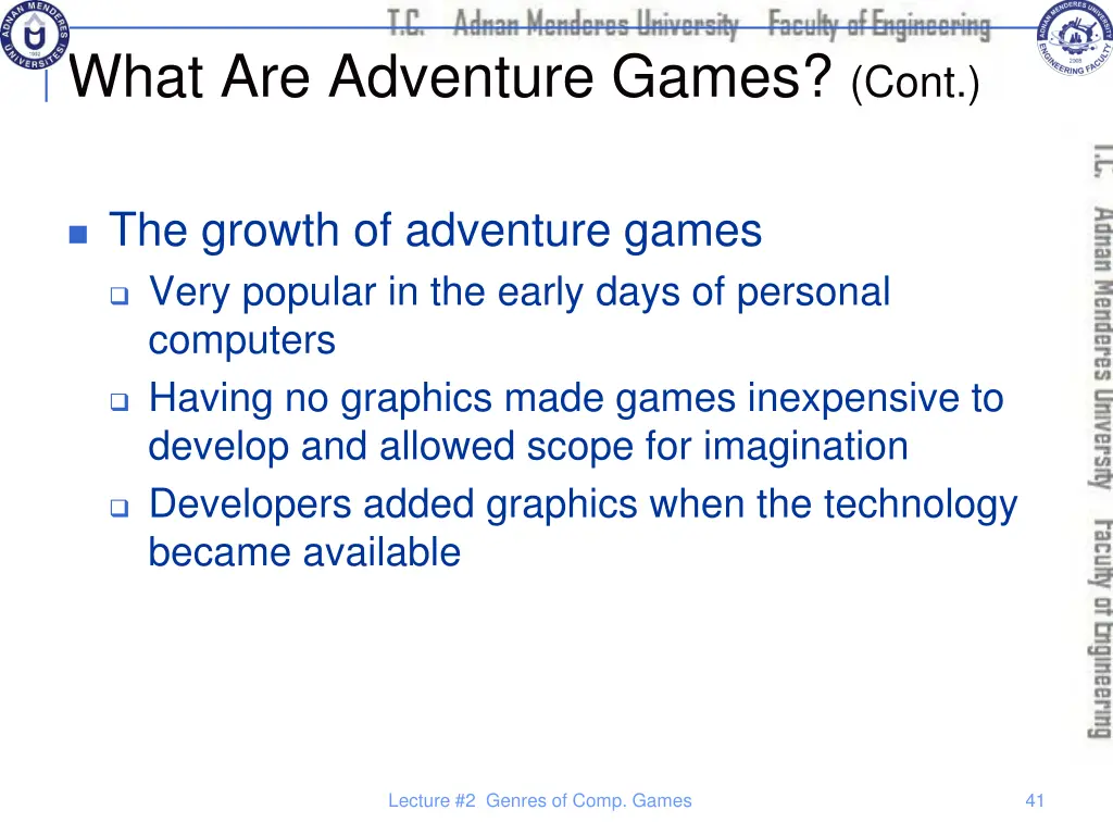 what are adventure games cont 1