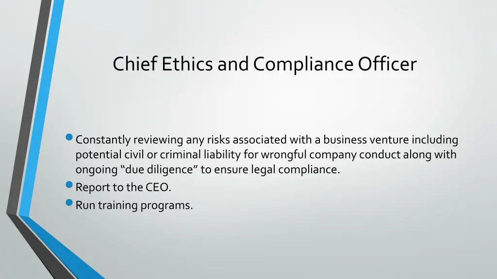 chief ethics and compliance officer