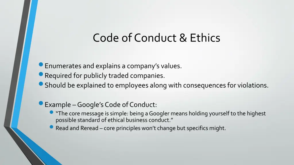 code of conduct ethics