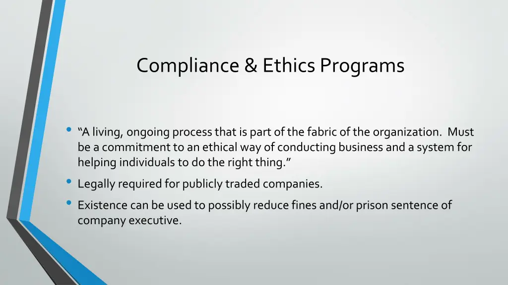 compliance ethics programs