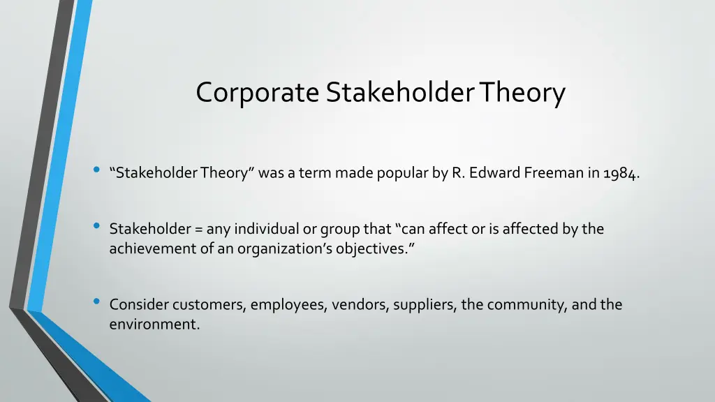 corporate stakeholder theory