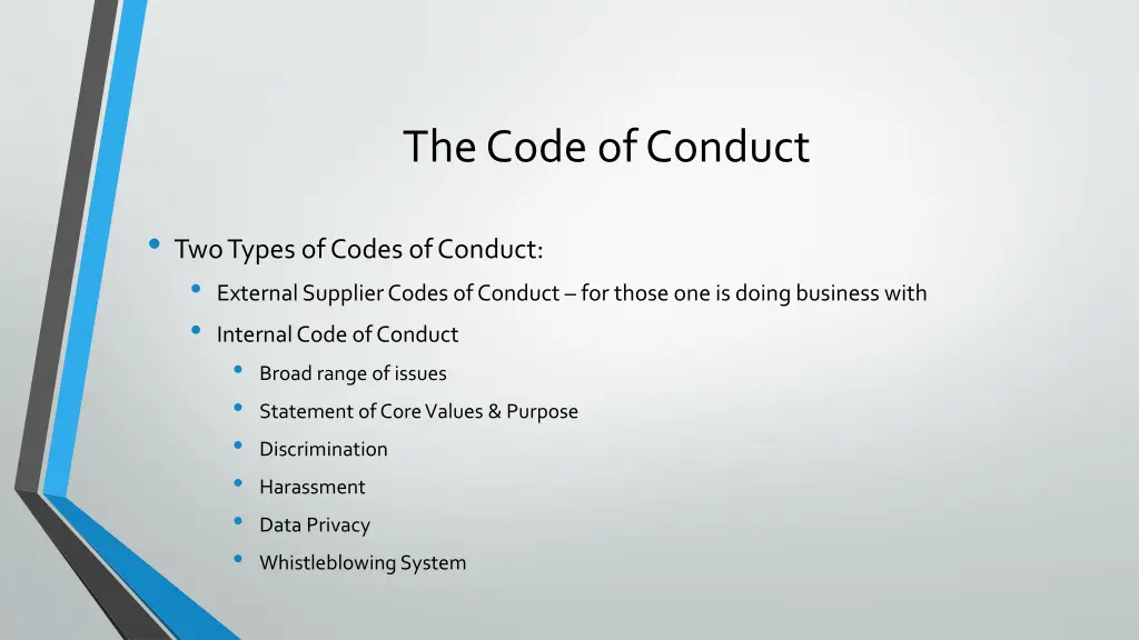 the code of conduct