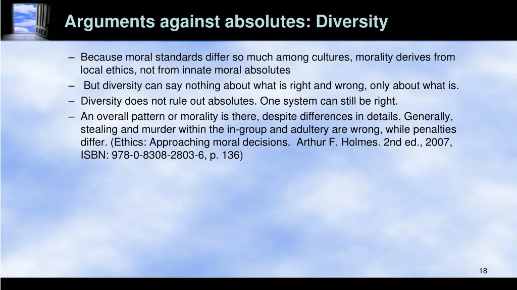 arguments against absolutes diversity