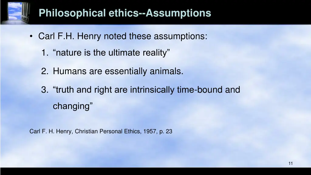 philosophical ethics assumptions 1