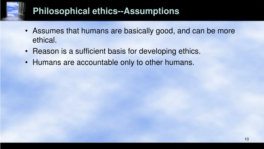 philosophical ethics assumptions