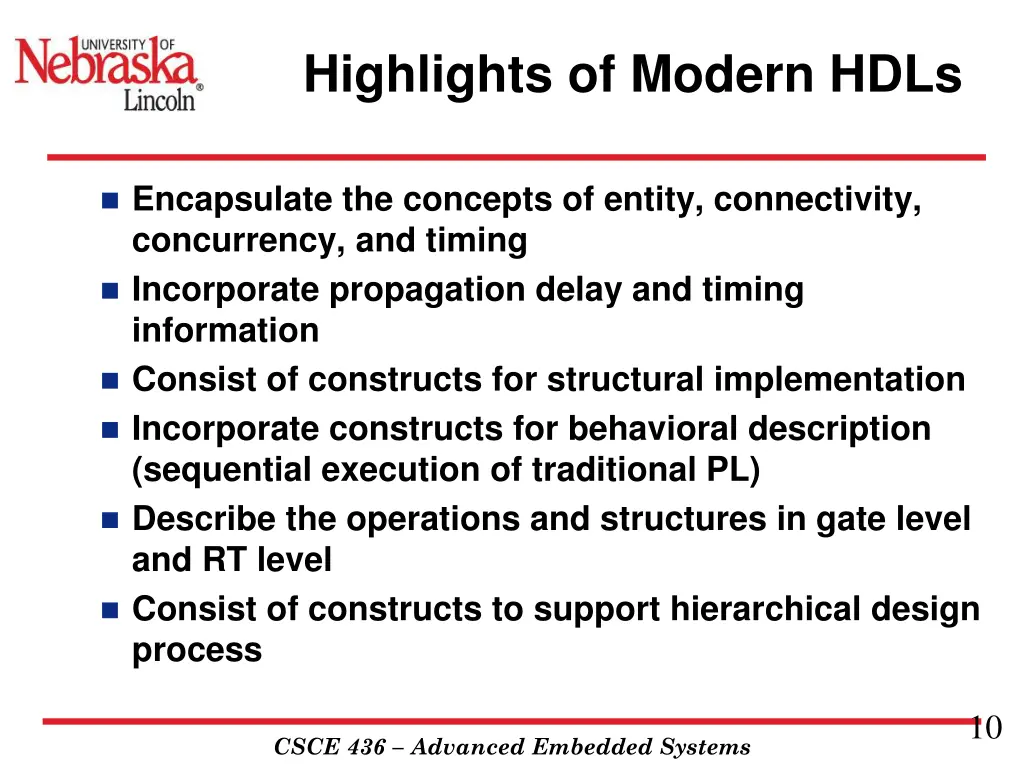 highlights of modern hdls