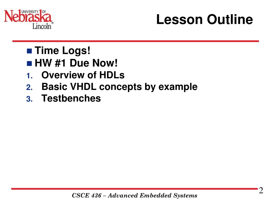 lesson outline