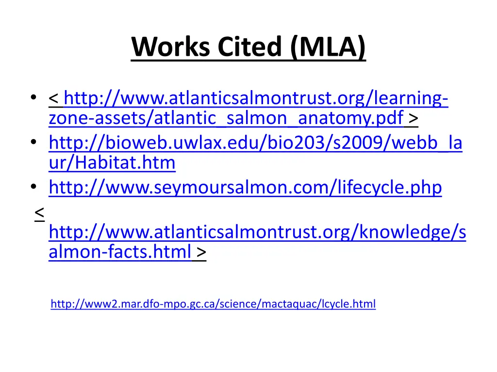 works cited mla