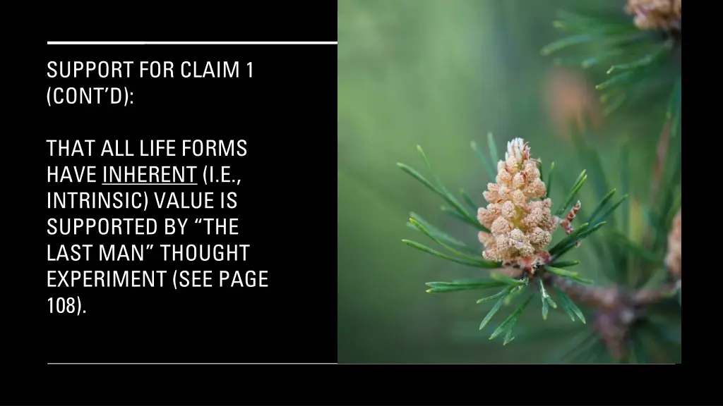 support for claim 1 cont d