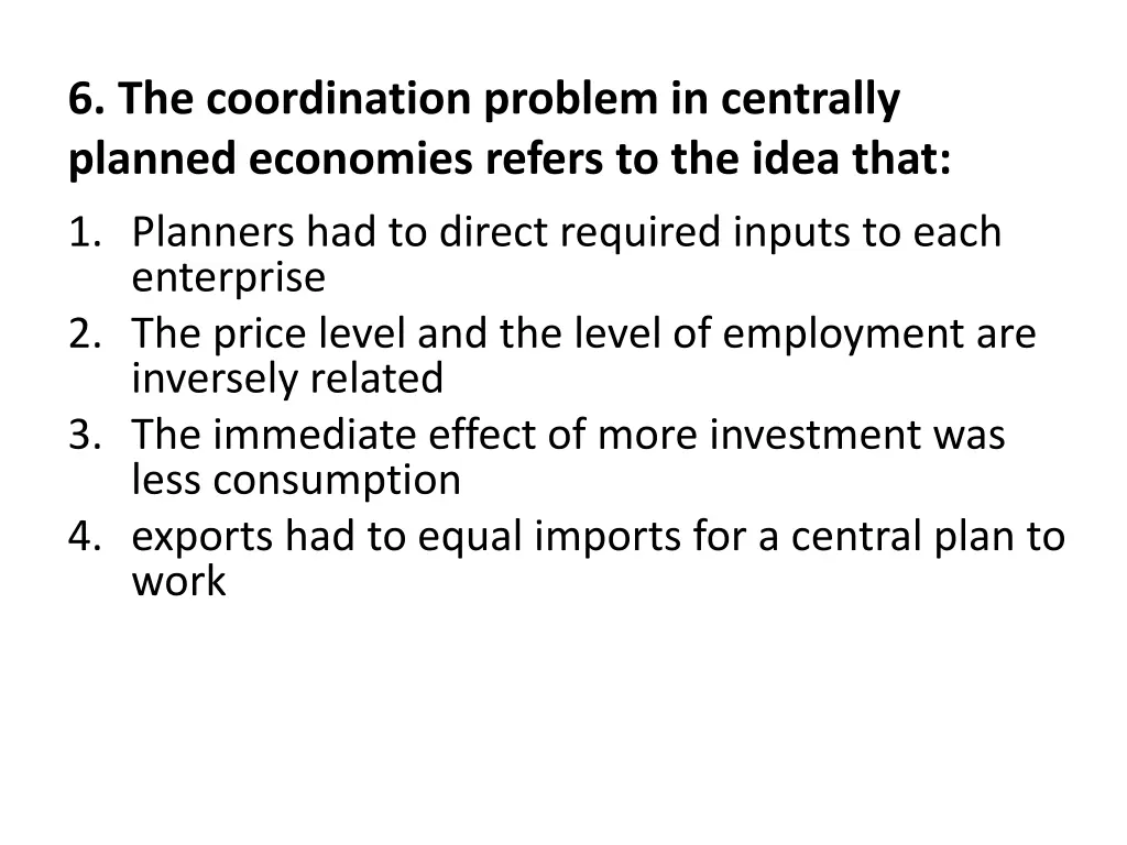 6 the coordination problem in centrally planned