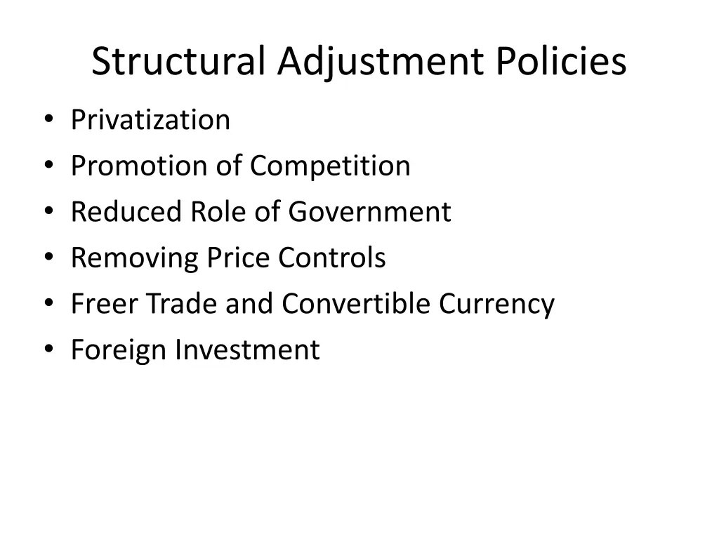 structural adjustment policies privatization