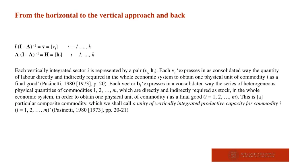 from the horizontal to the vertical approach