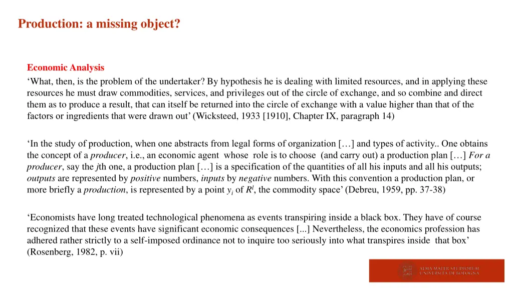 production a missing object