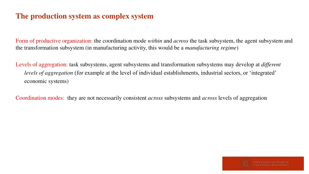 the production system as complex system 1