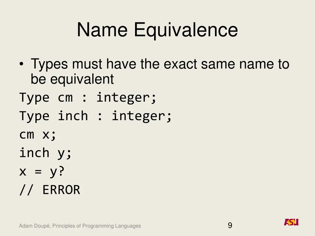 name equivalence