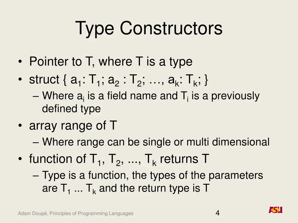 type constructors