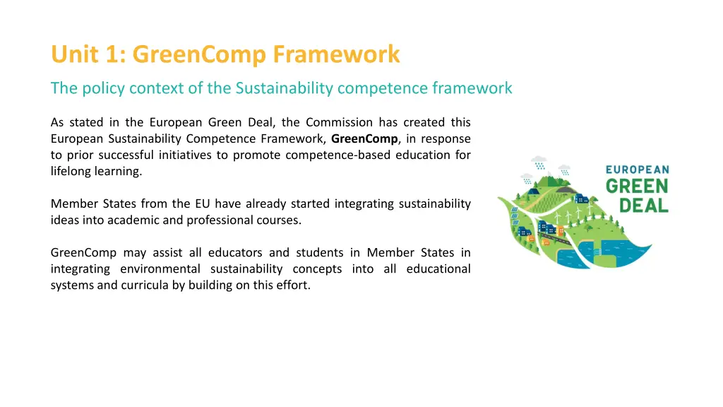 unit 1 greencomp framework 1