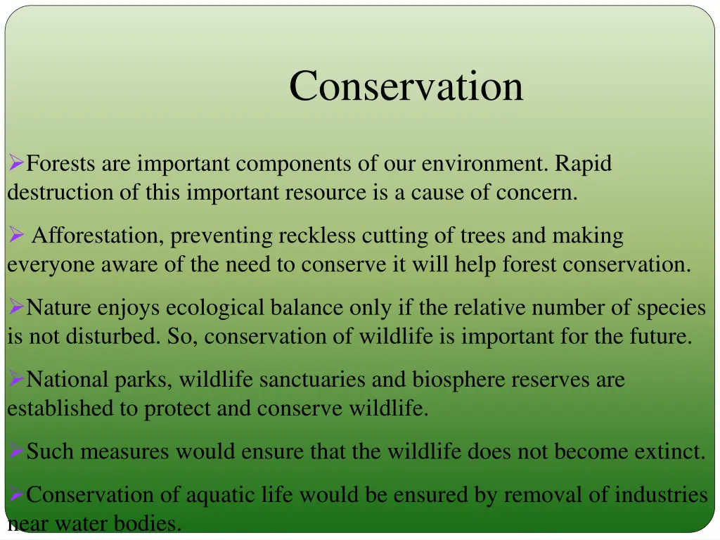 conservation