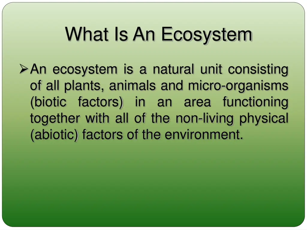 what is an ecosystem