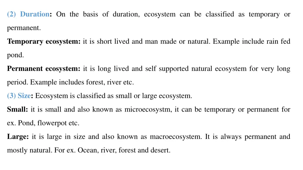 2 duration on the basis of duration ecosystem