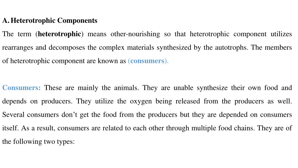 a heterotrophic components