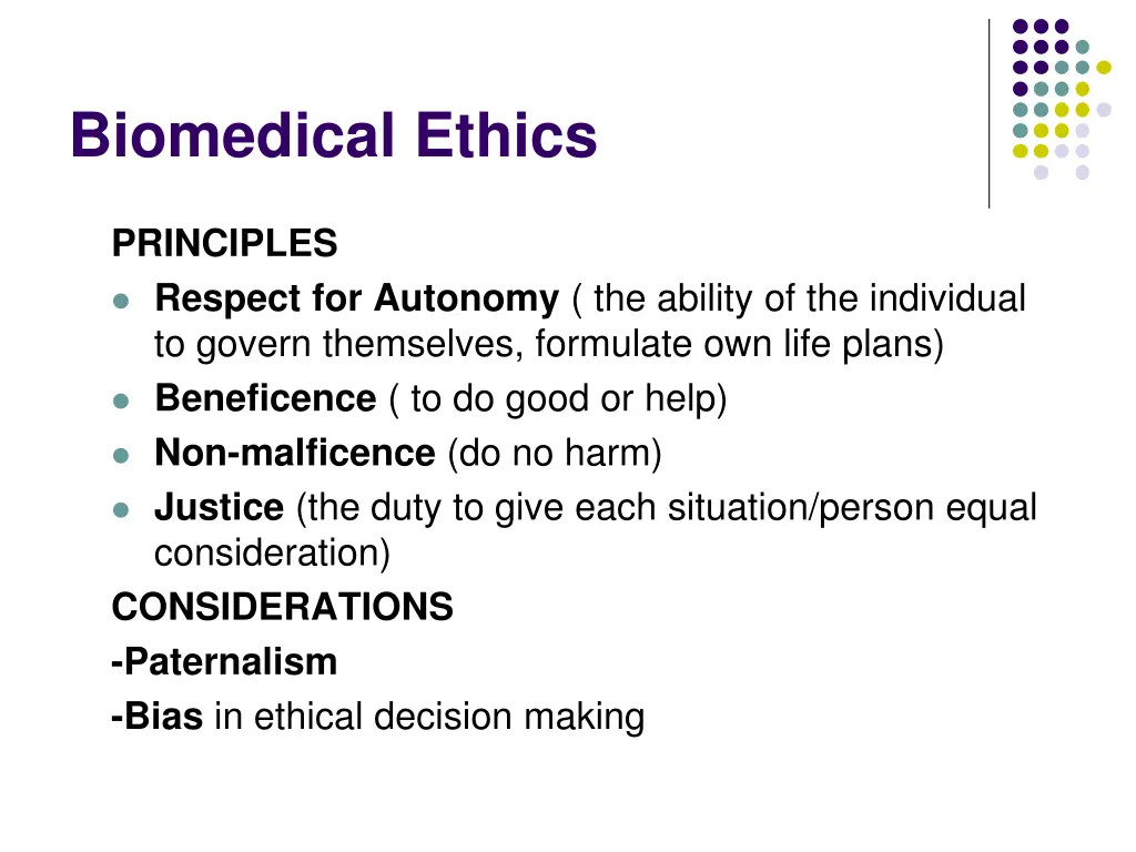 biomedical ethics 1
