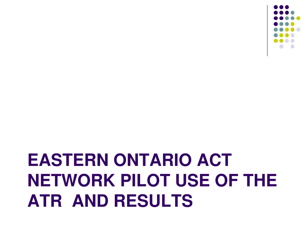 eastern ontario act network pilot