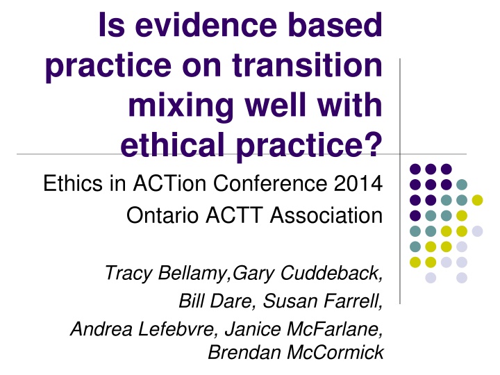 is evidence based practice on transition mixing