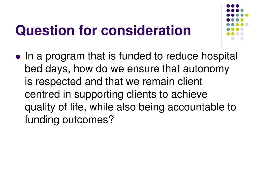 question for consideration