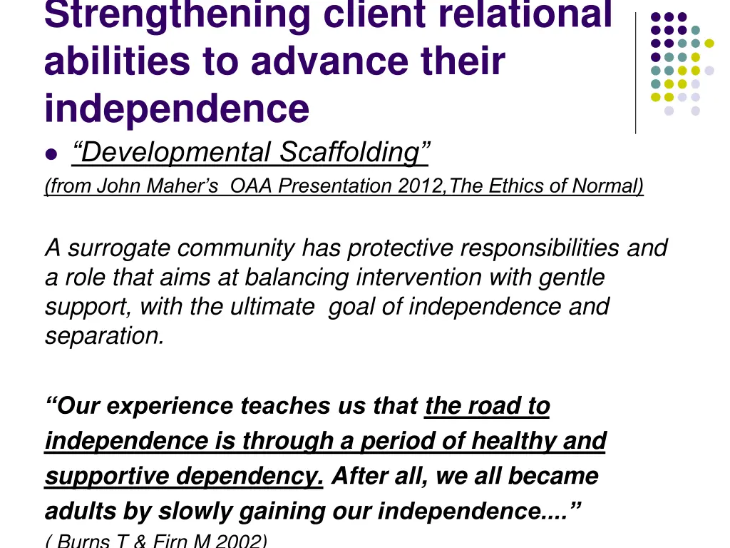 strengthening client relational abilities