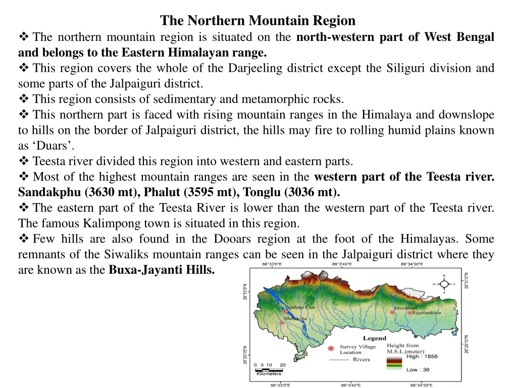 the northern mountain region