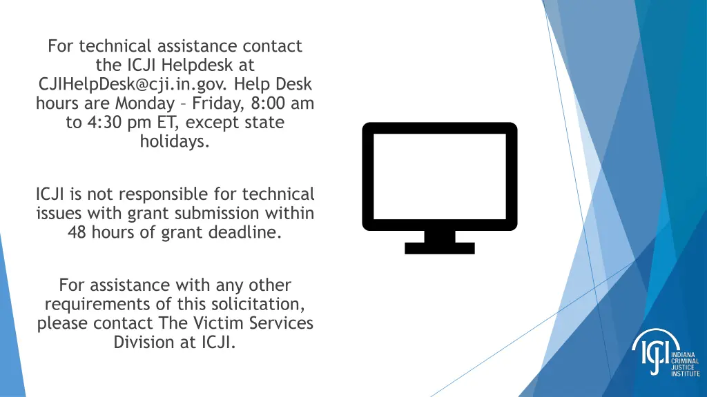 for technical assistance contact the icji