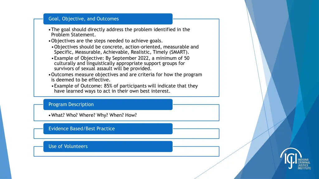 goal objective and outcomes