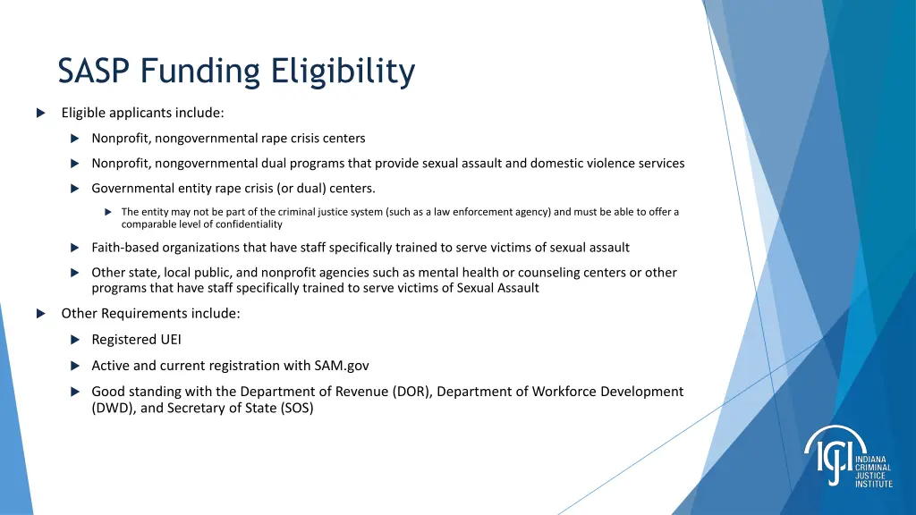 sasp funding eligibility