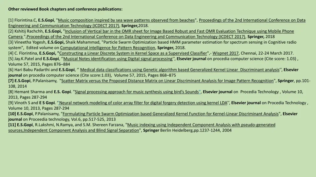 other reviewed book chapters and conference