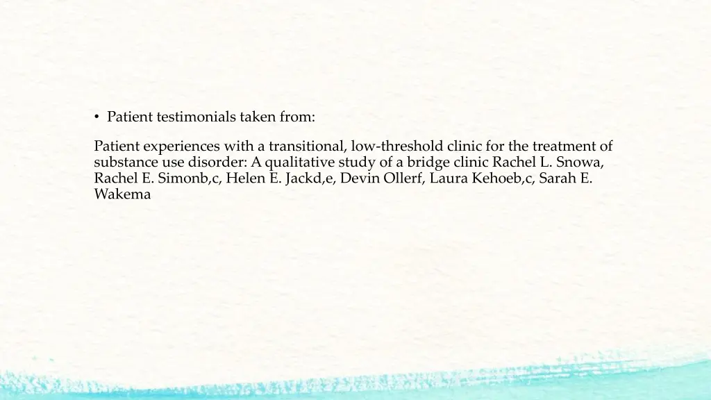 patient testimonials taken from