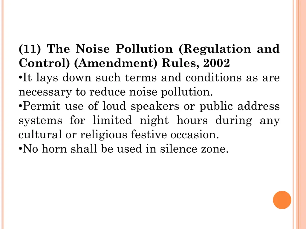 11 the noise pollution regulation and control