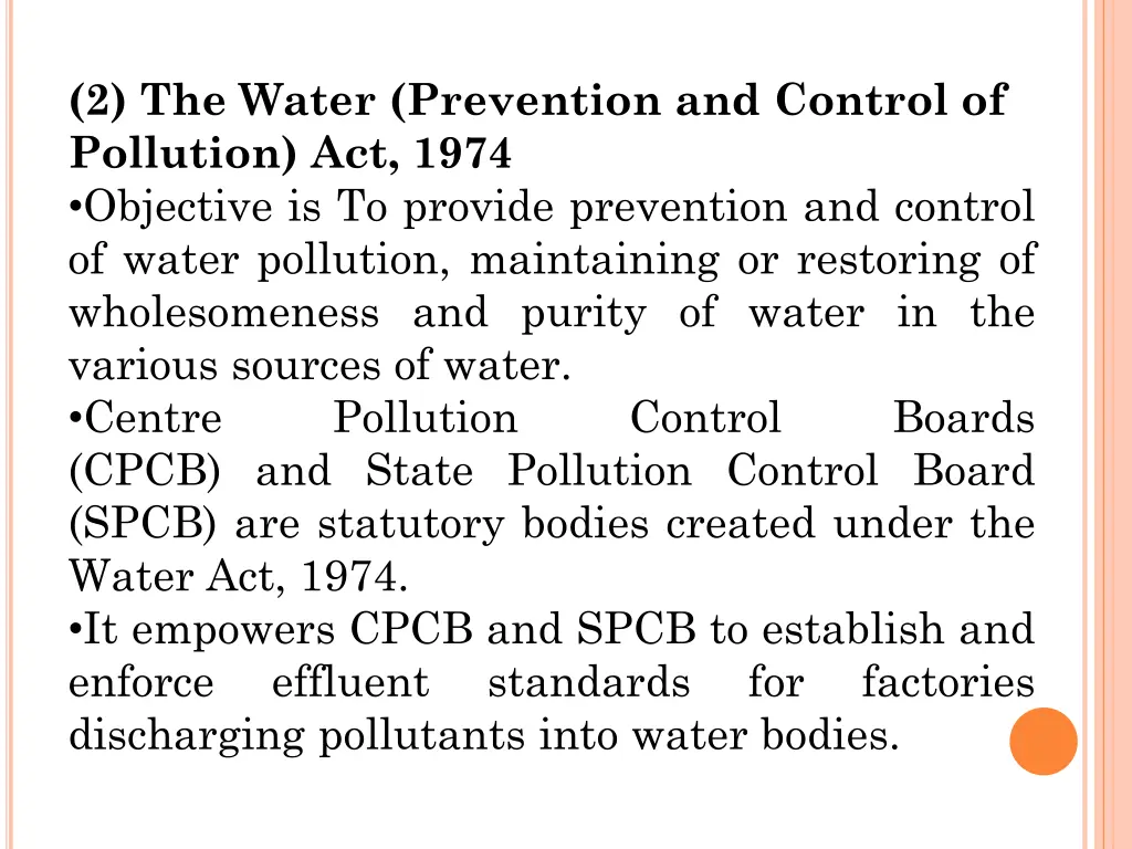 2 the water prevention and control of pollution