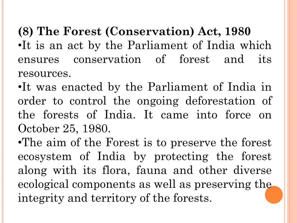 8 the forest conservation act 1980