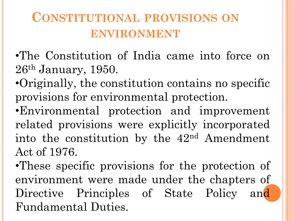 c onstitutional provisions on environment
