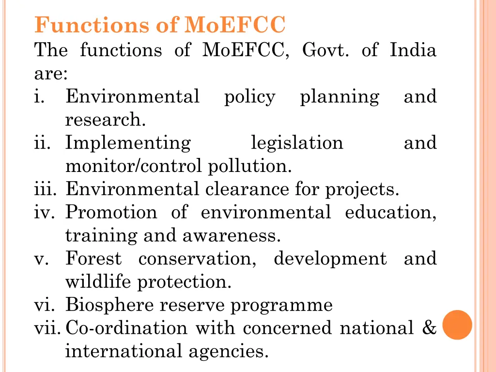 functions of moefcc the functions of moefcc govt