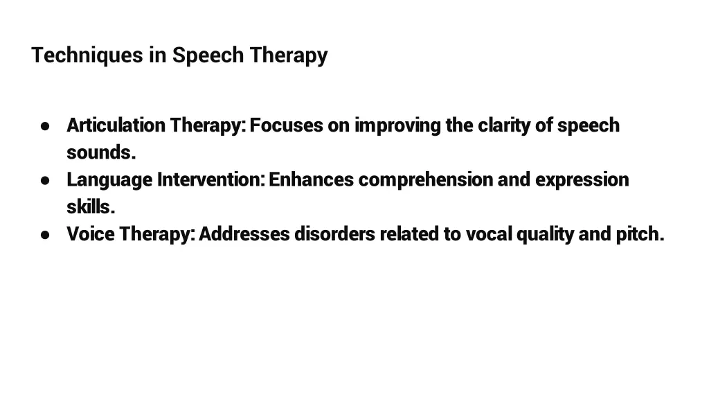 techniques in speech therapy