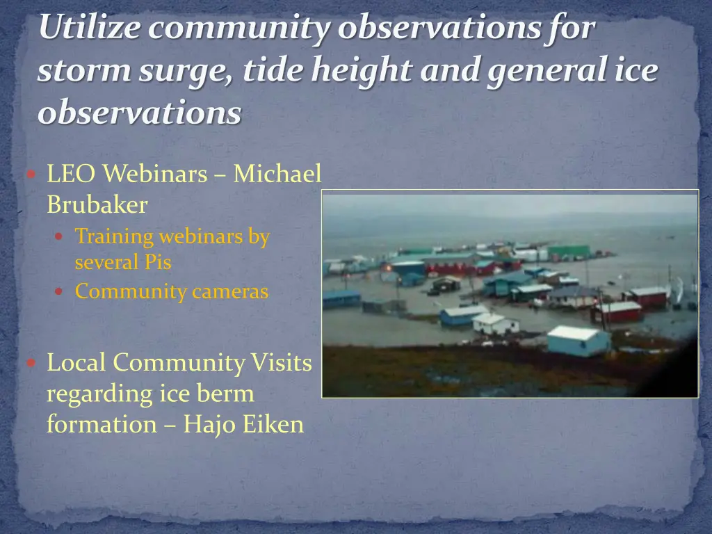 utilize community observations for storm surge