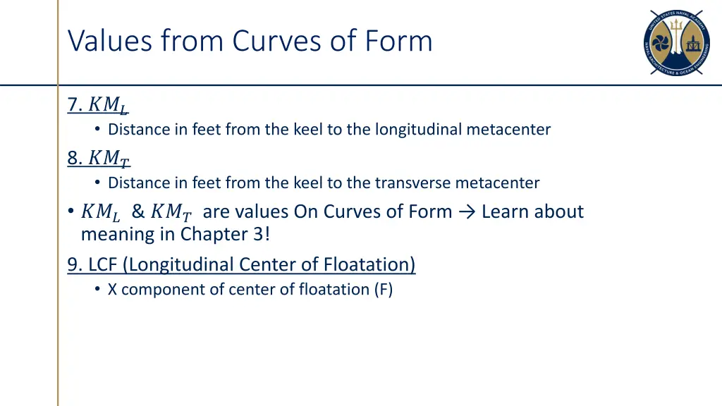 values from curves of form 3