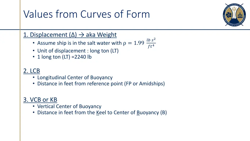 values from curves of form