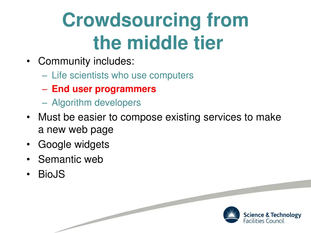 crowdsourcing from the middle tier community