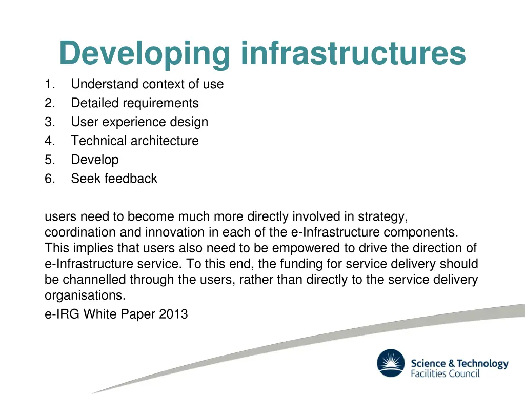 developing infrastructures understand context