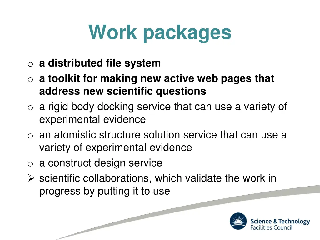 work packages